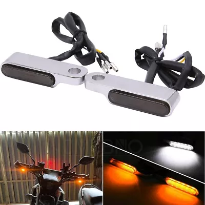 Handlebar LED Turn Signals Mini Blinker Light For Harley Dyna Sportster 1200 883 • $15.49