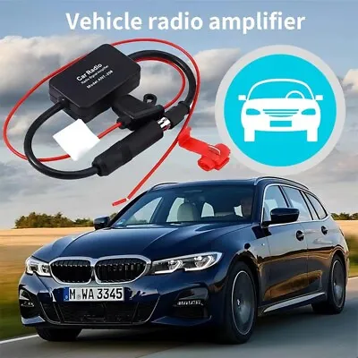 Universal FM/AM Signal Amplifier 12V Car Radio Signal Booster Din Aerial Antenna • £5.45