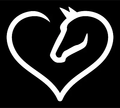 Horse Heart Decal Sticker Car SUV Truck Laptop Tablet Bumper Motorhome Trailer • $5