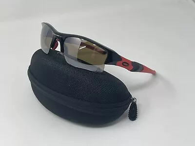 OAKLEY Flak Jacket XLJ Polished Black Titanium Iridium Polarized 24-216 • $180