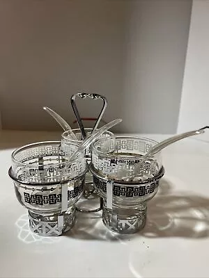Libbey Condiment Caddy Vintage Mid Century 1960s Metal Caddy Metal And Glass • $24.98