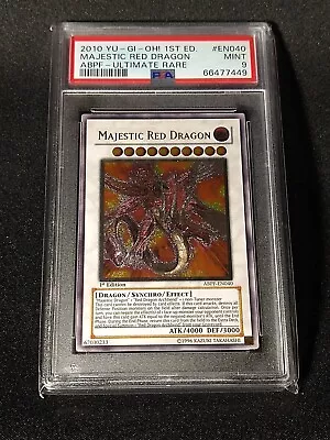 Yugioh Majestic Red Dragon ABPF-EN040 1st Edition Ultimate Rare PSA 9 MINT • $200