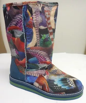 £157.01 • Buy Desigual Authentic Women's Flat Velvet Mid Calf Panda Boots 28ts119-5077