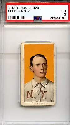 T206 Fred Tenney Hindu Brown Back PSA 3 Population 3 With 1 Higher • $999.99