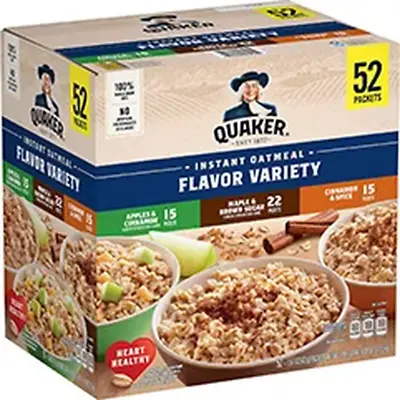 Quaker Instant Oatmeal Variety Pack (78.8 Oz. 52 Pk.) • $23.88