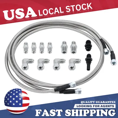 For GM 4L60E 4L80E Flexible SS Braided Transmission Cooler Lines Kit -6AN Hose • $44.50