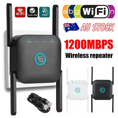 1200Mbps Dual Band WiFi Extender Repeater Router Wireless Signal Booster 5G 2.4G • $33.85