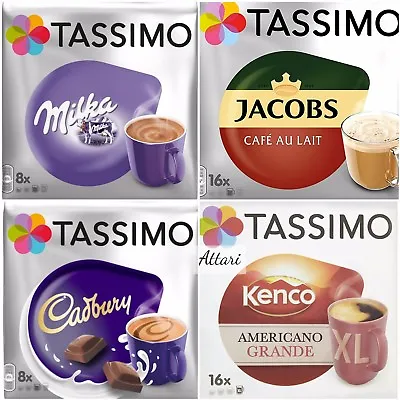 Tassimo Cadbury Milka Jacobs Cafe Au Lait Kenco Americano Grande XL 48 ☕ 4 Packs • £21.92