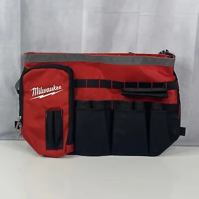 Milwaukee Bucket Organizer Tool Bag Zipper Pockets Pouches Storage 10 In. Tote • $29.99