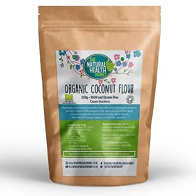 Organic Coconut Flour • Protein & Fibre • Wheat-Free Gluten-Free • 250g To 2kg • £9.24