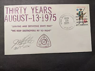 USS SHENANDOAH AD-26 Naval Cover 1975 SIGNED ANNIVERSARY Cachet • $9.99