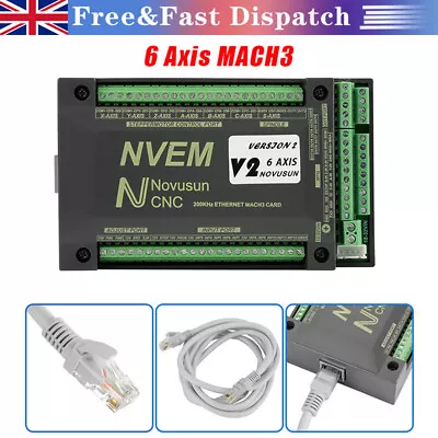 6Axle For Mach3 Controller Ethernet Interface Motion Control Card Board NVEM CNC • £114.86