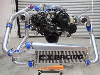 CXR FMIC Twin Turbo Intercooler Kit For 79-93 Fox Body Ford Mustang V8 5.0 GT35 • $2673.35