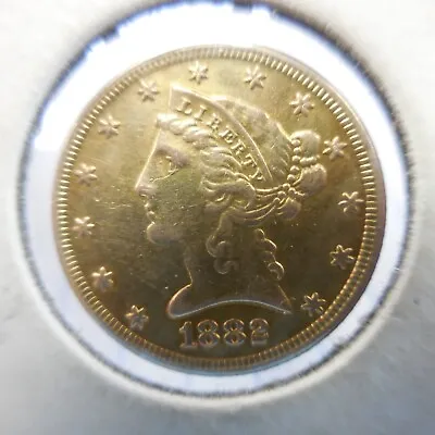 1882 US $5 Liberty Head Half Eagle Five Dollar Gold Coin • $650