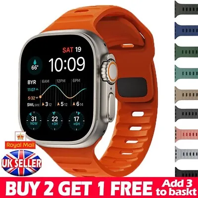 Silicone Sport Strap Band For Apple Watch Series 9 8 7 SE 65 Ultra 2 IWatch 49mm • £5.04