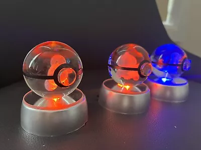 3D Crystal Poke Ball Pokemon Starter Set Of 3 Squirtle Bulbasaur Charmender • $79.99