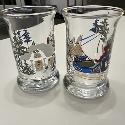 Holme Gaard Of Copenhagen. 2 X Vintage 1998 Christmas Dram Glasses • £19.99