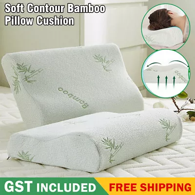 Luxury Soft Contour Bamboo Pillows Cushion Memory Foam Fabric Hypoallergenic • $15.51