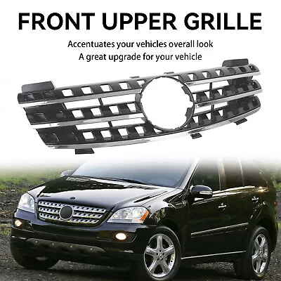 Front Grille Grill Fit Mercedes ML-Class W164 2005-2008 AMG Style Chrome/Black • $94.79
