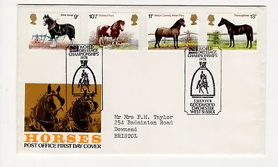 £0.99 • Buy 1978 Shire Horse Fdc With Special Goodwood Handstamp Cat £20
