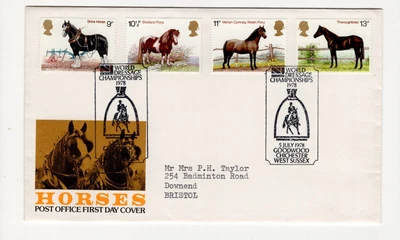 £0.99 • Buy 1978 Shire Horse Fdc With Special Goodwood Handstamp Cat £20