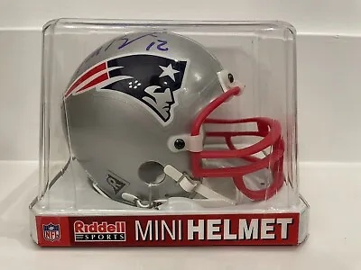 Tom Brady 12 New England Patriots Autographed Riddell Mini Helmet With Case • $1000