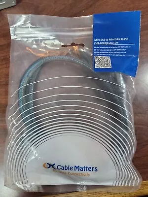 Cable Matters Mini SAS To Mini SAS 36 Pin SFF-8087 1M Male-Male Cable  • $8