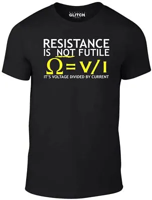 £9.99 • Buy Voltage Divided By Current Mens T-Shirt - Funny T Shirt Electrician Joke Science