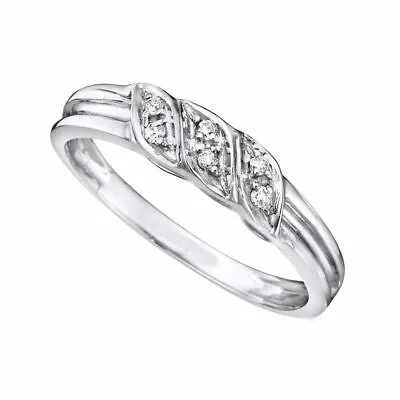 1/15 Carat T.W. Diamond Women's 14k Solid White Gold Wedding Ring • $634.53