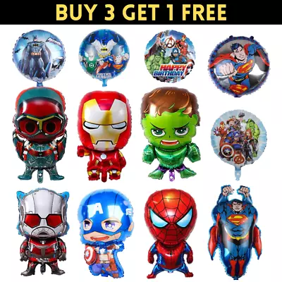 Marvel Avengers Balloons Spiderman Batman Iron Man Hulk Balloons 3D Large Foil • £2.95