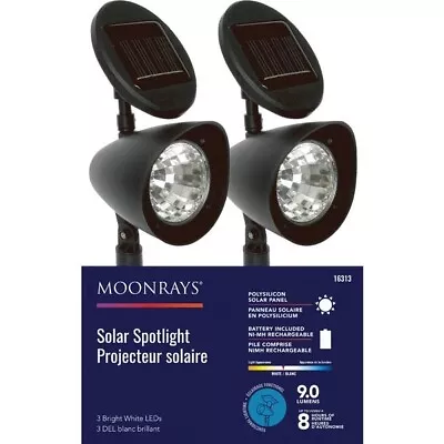 (1)-Moonrays Black Durable Plastic 9 Lumens Solar Spotlight. Model: 16313 • $21.99