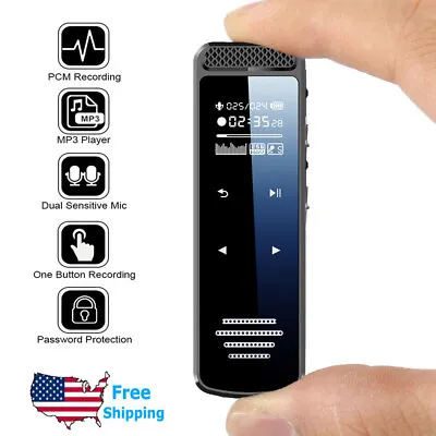 Support 128GB Digital Audio Sound Voice Recorder Dictaphone MP3 Player Recording • $23.32