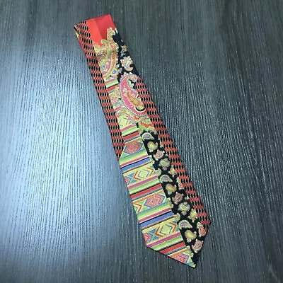 Vitaliano Pancaldi Men's Neck Tie Multicolor Abstract 100% Silk Made In Italy • $59.95