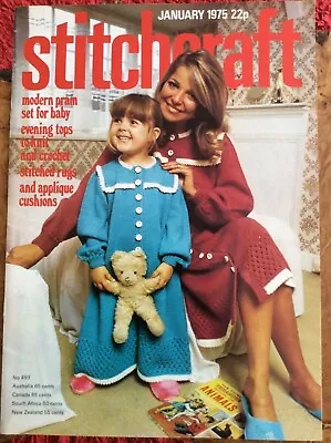 £5.99 • Buy Knitting Magazine.Stitchcraft Magazine.January 1975.Baby.children.adult.home