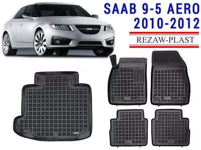 Floor Mats For Saab 9-5 Aero 2010-2012 2 Rows + Cargo Liner All Weather Rubber • $194.99