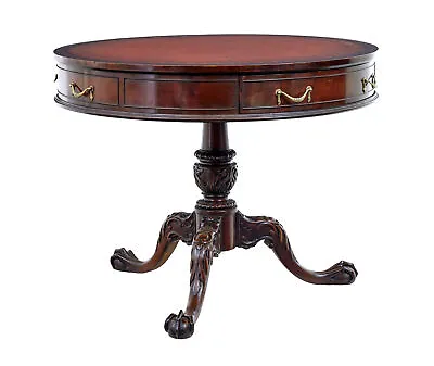 Mid 20th Century American Imperial Mahogany Drum Table • $1910.53