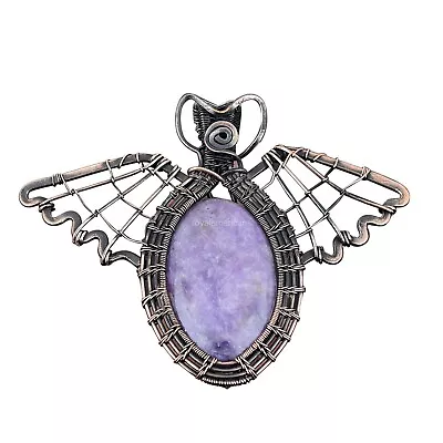 Lepidolite Jewelry Copper Birthday Gift Butterfly And Wire Wrapped Pendant 2.56  • $24.50