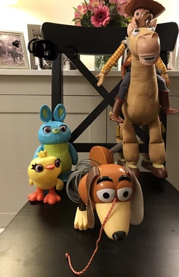 £0.99 • Buy Toy Story Disney Store Talking Woody & Bullseye, Chicky&Bunny Moveable &Slinky 