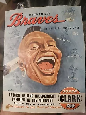 VINTAGE 1955 Milwaukee Braves Vs. Dodgers Program Scorecard Sandy Koufax Rookie • $35.28