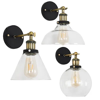 £22.99 • Buy Industrial Wall Light Accent Glass Shade LED Vintage Bulb Steampunk Lamp Home