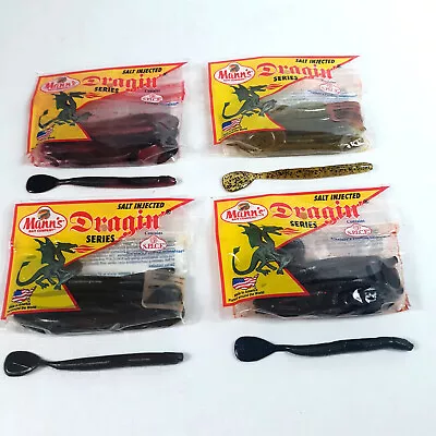 Mann's 5  DRAGIN' Paddle Tail Finesse Worm 4 Colors NIP • $3