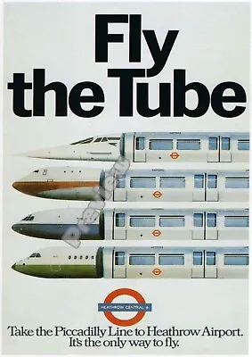 Vintage Fly The Tube London Underground 1979 Print Poster Wall Art Picture A4 + • £4.99