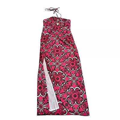 Milly Collection Pink Floral Halter Maxi Dress Size 12 • $44.99