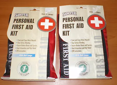 Lot Of 2 SAWYER Step 1 Personal First Aid Kits * Convenient W/BELT LOOPS ~ NEW • $14.95