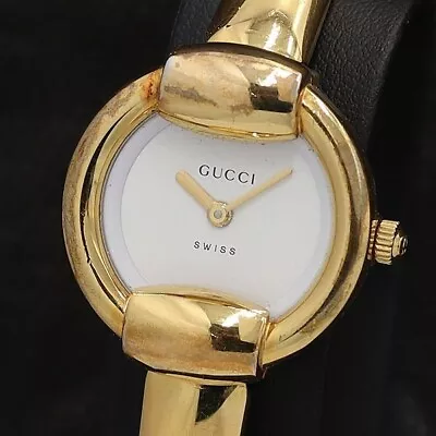 Gucci 1400L Watch Quartz Women's White Dial Swiss Made Round Vintage Used Work • $128.88