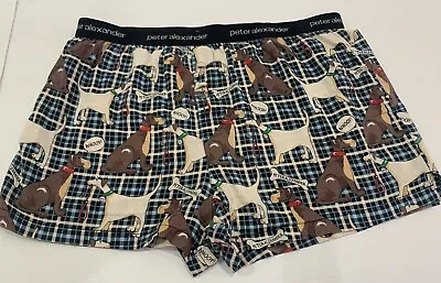 Mens Size L Peter Alexander Plaid DOGS Pyjama Pj Shorts - Summer VGC • $10.29