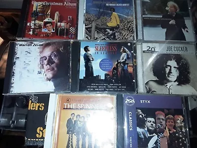 8 CD ROCK Lot (Great Bands/Great Titles) STYX JOE COCKER ELVIS WARREN ZEVON • $1.25