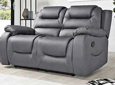 Leather Recliner Sofa 2 Seater - Grey RRP - £899.99 • £599.99