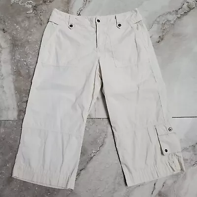 Sigrid Olsen Lightweight 100% Cotton Capri Cargo Pants Size 6 Petite Beige • $9.99