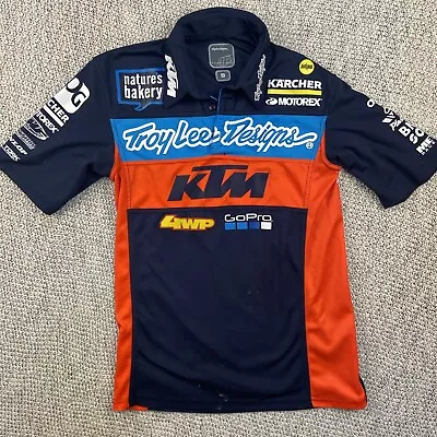 TROY LEE DESIGNS TEAM PIT S/S POLO KTM Motorcycles 4WP GoPro Men Small Adidas • $35